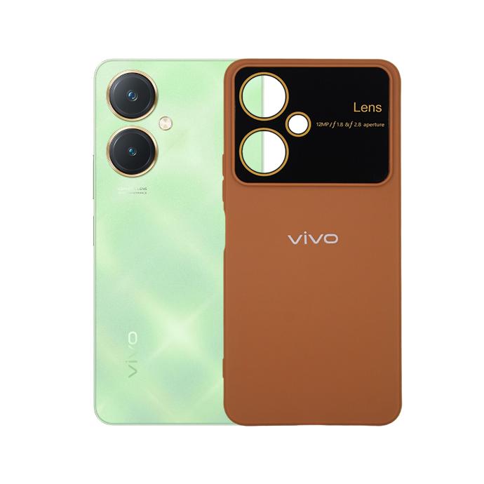 [PO15BVIY27-15-13] Vivo Y27 Brown Soft Silicone Back Case with Camera Lens Protection