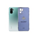 Redmi Note 10S|Note 10 Leaf Gold Chrome Logo Ring Back Case (Sky Blue)
