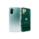 Redmi Note 10S|Note 10 Leaf Gold Chrome Logo Ring Back Case (Green)