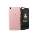 Vivo Y67 Leaf Gold Chrome Back Case (Black)