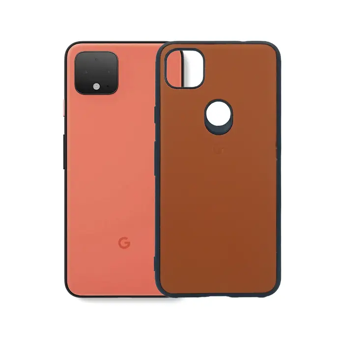 Google Pixel 4A 4G Logo Leather Hard Back Case (Brown)