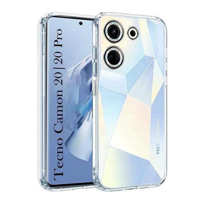 [PO7BTCMN20-3] Tecno Camon 20|Camon 20 Pro Dust Plug Transparent Back Case