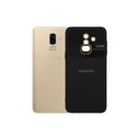 Samsung J8|A6 Plus Soft Silicone Back With Camera Lens Back Case (Black)