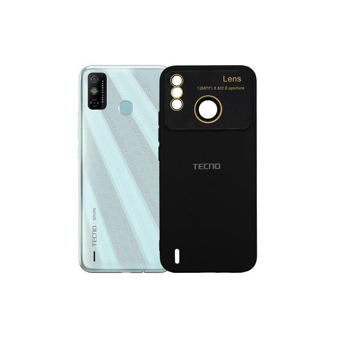 Tecno Spark 6 Go Soft Silicone Back With Camera Lens Back Case (Black)