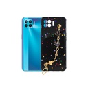 Oppo F17 Pro Shiny Glitter Colour Soft Border With Butterfly Chain Holder (Glitter Does Not Move) (Black)