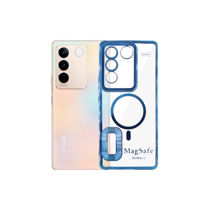 Vivo V27 MagSafe CD Chrome Blue Case – Slim Magnetic Protective Cover