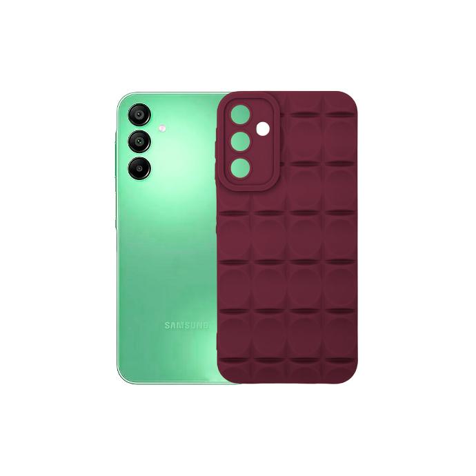 Samsung A15 Puffer Soft Silicone Back Case (Maroon)