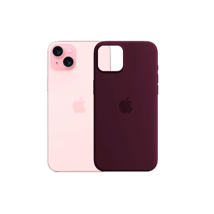 [PO23BIP15-1-21] Iphone 15 Official Soft Silky Back Case (Maroon)