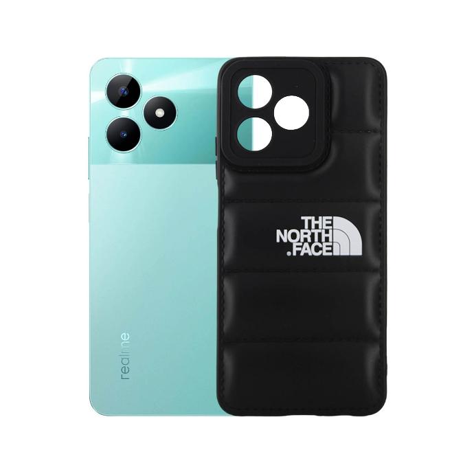 Oppo Realme C51 Puffer Back Print Soft Silicone Back Case (Black)