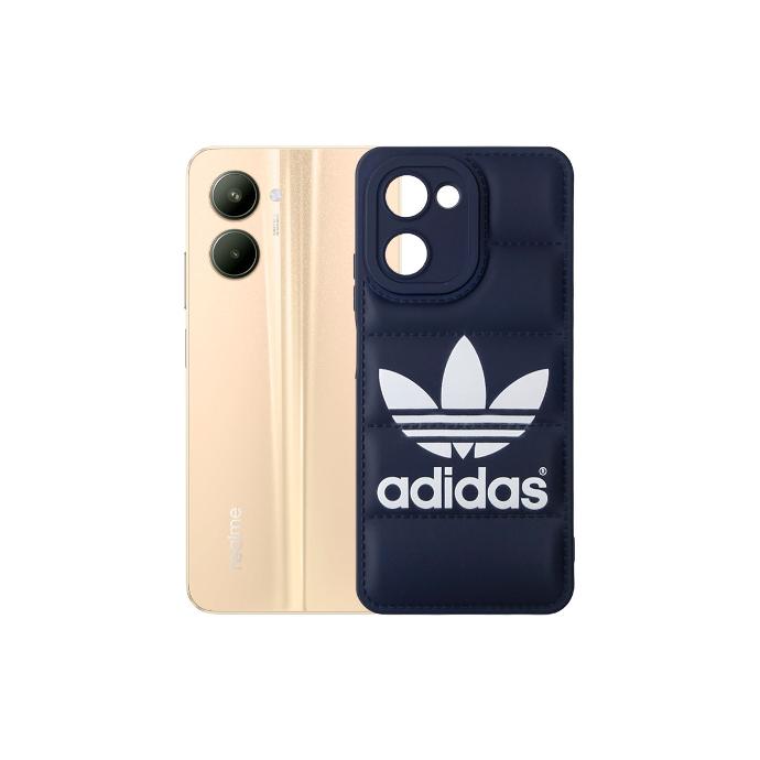 [PO14BORLMC33-18-17] Oppo Realme C33 Puffer Soft Silicone Back Case - Navy Blue Design