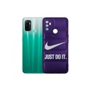 Oppo A53 Puffer With Polish Back Print Soft Silicone Back Case (Purple)