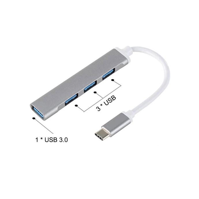 Metal 4-Port USB Hub - Expand Your Connectivity