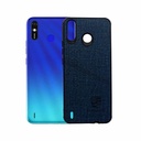Tecno Spark 4 Lite Porshe Logo Leather Back Case (Navy Blue)