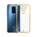 Redmi Note 9|10X Diamond Side Gold Chrome Back Case (White)