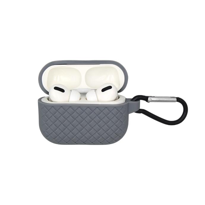 [HFBCASE-16-9] AirPods Pro 2 Silicone Case - Stylish Line Pattern Cover in Gray