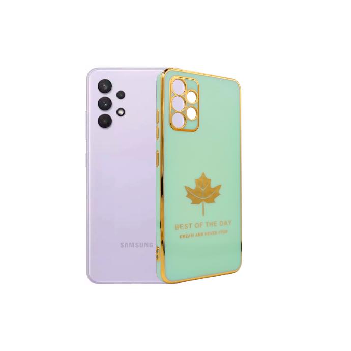 Samsung A32 4G Leaf Gold Chrome Back Case (Sea Green)