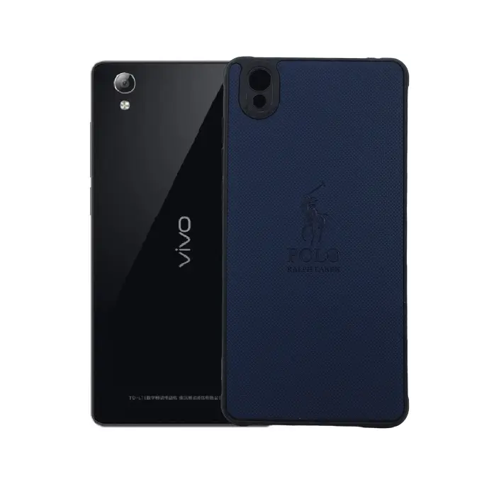Vivo Y51 2015 (Polo) Ralph Laren Leather Back Case (Navy Blue)