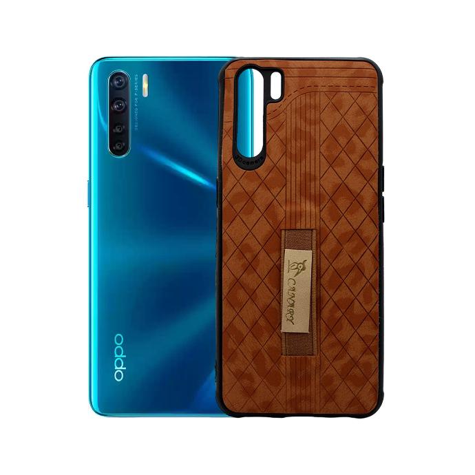 Oppo F15|Reno 3 4G Soft Leather Back Grip Case (Brown)