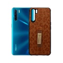 Oppo F15|Reno 3 4G Soft Leather Back Grip Case (Brown)