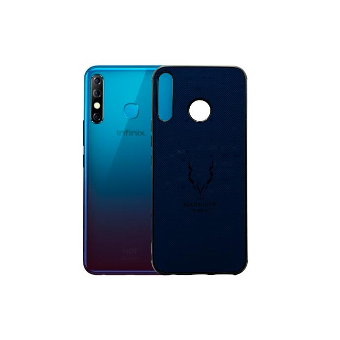 Infinix Hot 8|Hot 8 Lite|Tecno Spark 4 Markhor Premium Logo Back Print Back Case (Navy Blue)