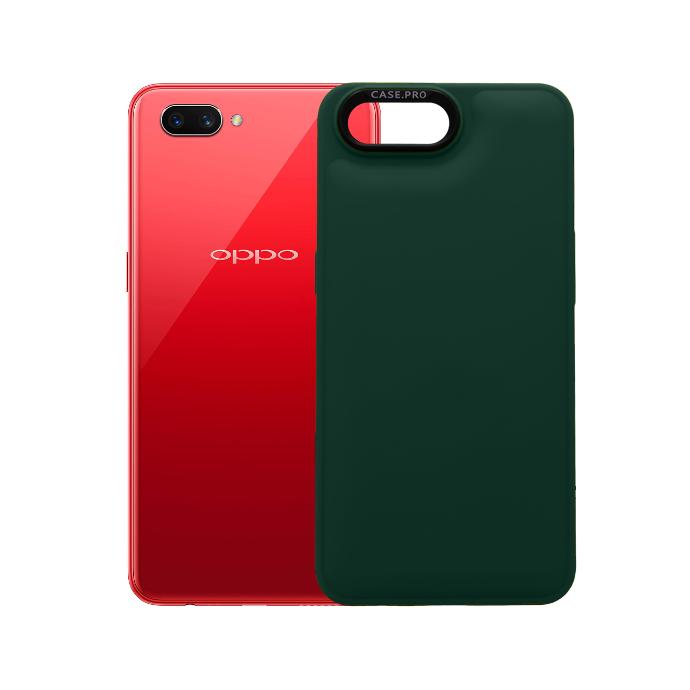 Oppo A3s Soft Silicone Camera Ring Case Pro Cover (Green)