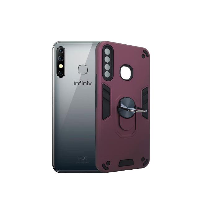 Infinix Hot 8/Hot 8 Lite Tecno Spark 4 Armour Back Case (Maroon)
