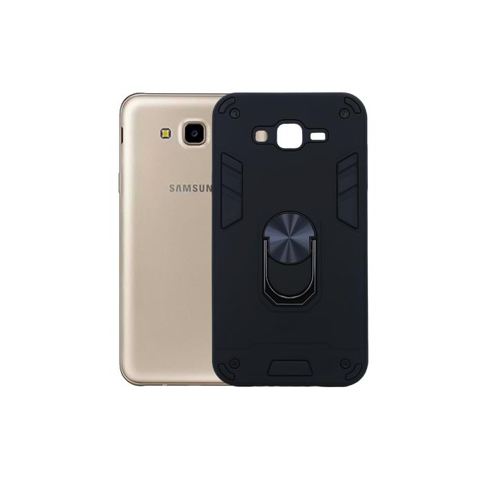 Samsung J7 Armour Back Case (Black)