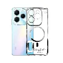 Infinix Hot 40|Hot 40 Pro Magsafe Logo CD Chrome Back Case (Silver)