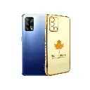 Oppo F19|A95|A74|F19s Leaf Gold Chrome Logo Ring Back Case (Skin)