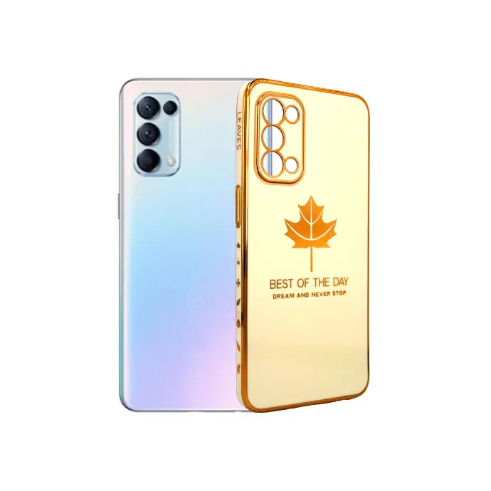 Oppo Reno 5 4G Leaf Gold Chrome Logo Ring Back Case (Skin)