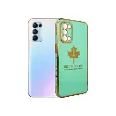 Oppo Reno 5 4G Leaf Gold Chrome Logo Ring Back Case (Light Green)