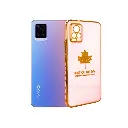 Vivo V20 Leaf Gold Chrome Case Tea Pink – Slim Elegant Silicone Cover