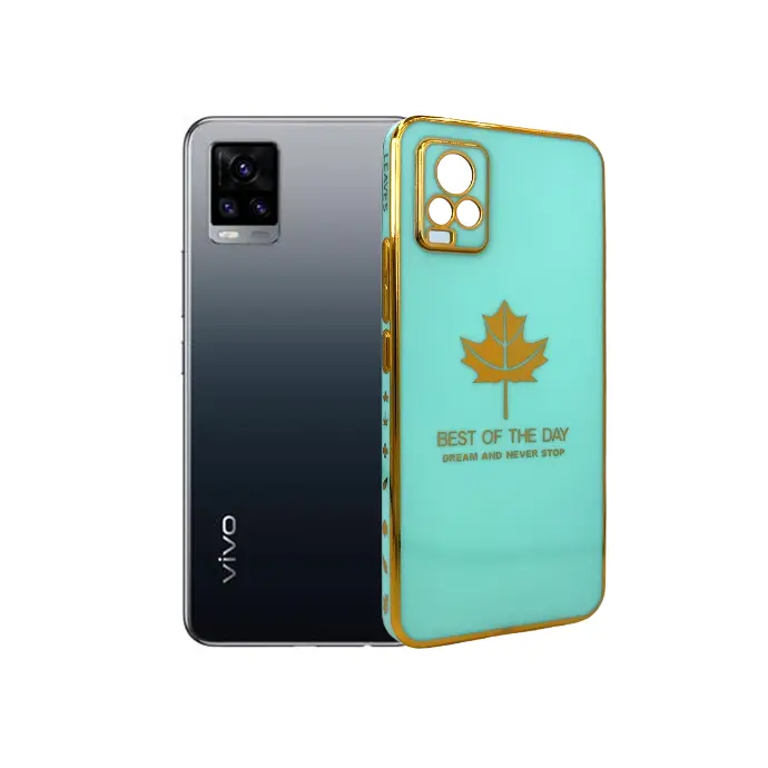 Vivo V20 Leaf Gold Chrome Case Light Green – Slim Stylish Cover