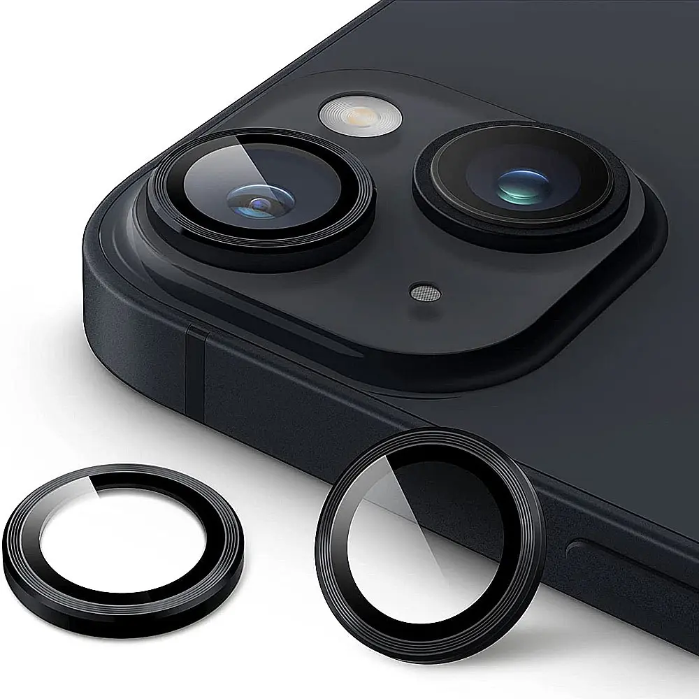 iPhone 14/14 Plus Black Camera Rings - Stylish Lens Protection