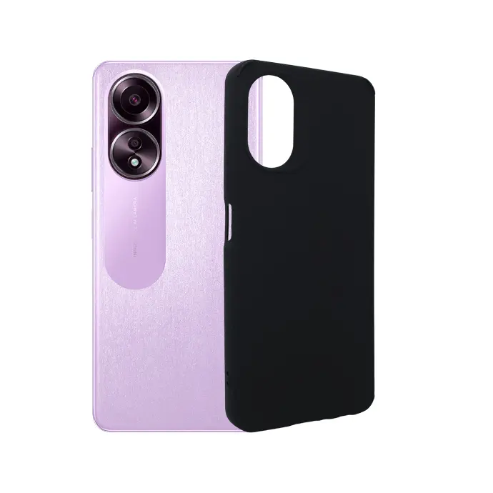 Oppo A58 4G New Fashion Soft Silicone Back Case (Black)