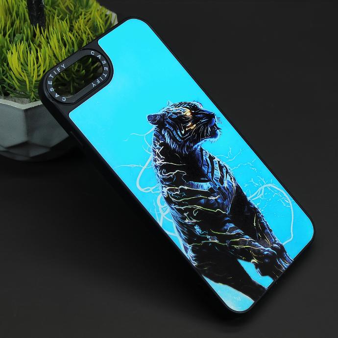 iPhone 7G Plus/8G Plus/6G Plus Glowing Casetify Print Back Case (Black Tiger)