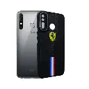 Infinix Hot 8/Hot 8 Lite/Tecno Spark 4 Ferrari Logo Leather With Camera Lens Back Case (Black)