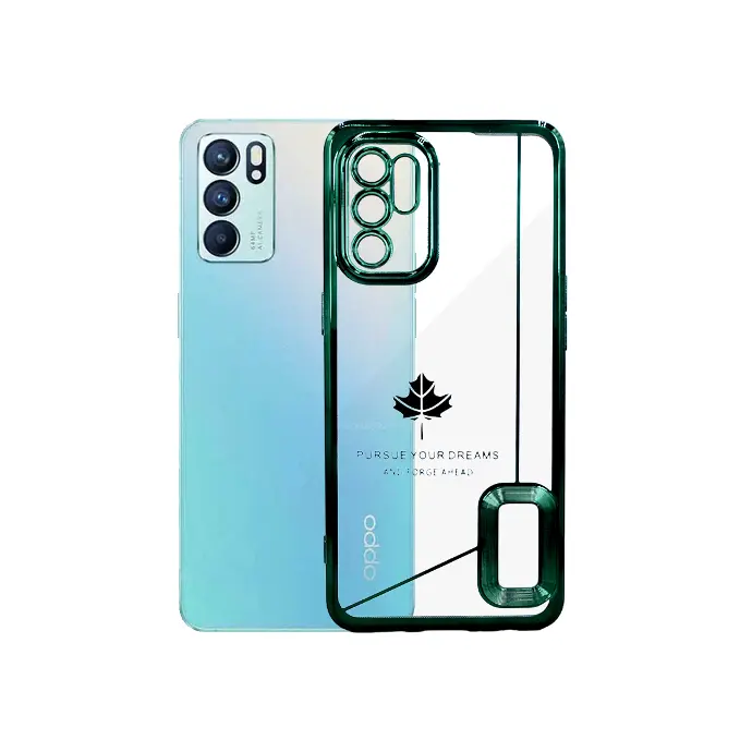 Oppo Reno 6 Leaf CD Chrome Back Case (Green)