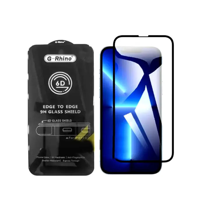 [PL6IP13PR-6-2] iPhone 13 G Rhino Tempered Glass | Tempered Glass for iPhone 13 | 13 Pro | 14 & More | Support Multiple Mobiles