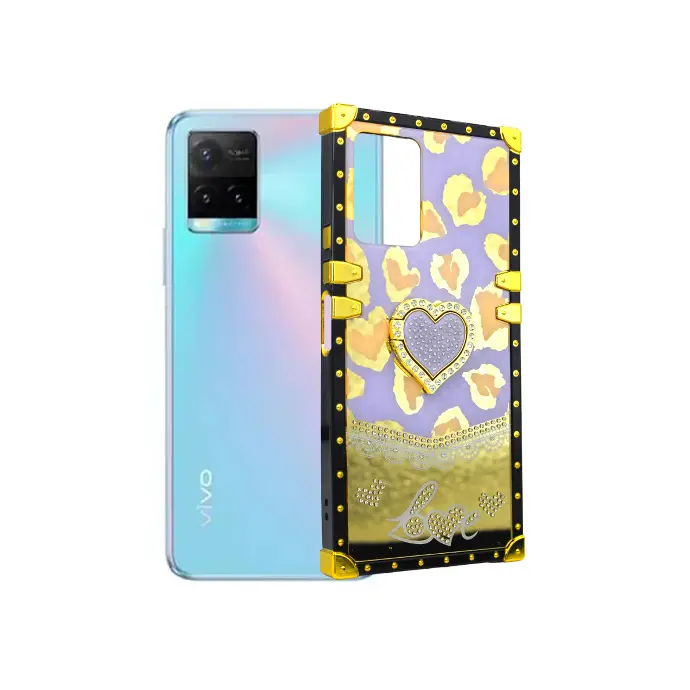 Vivo Y21/Y21T/Y33S/Y33T Ladies Luxury LV Case With Back Ring (Light Purple)