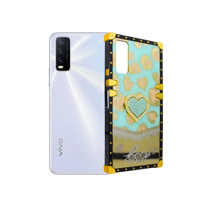 Vivo Y20/Y20I/Y20S/Y20T/Y11S/Y12A/Y12S Luxury LV Case With Back Ring (Sea Green)