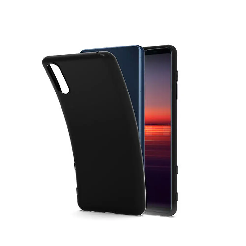 [PO14BXPR5MRKII-1-2] Sony Xperia 5 Mark II Matte Soft Silicone Back Case - Stylish Black Protection