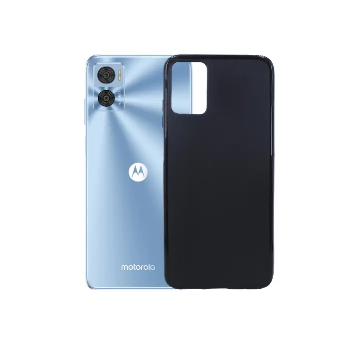 [PO14BMME22-1-2] Motorola Moto E22 Matte Soft Silicone Case - Black
