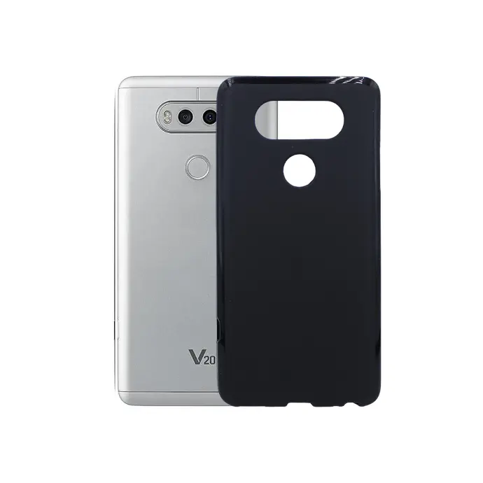 LG V20 Matte Soft Silicone Back Case (Black)