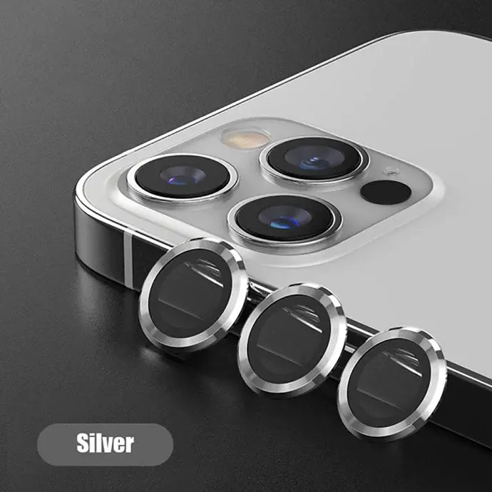 iPhone 13 Pro Max Silver Camera Rings - Elegant Lens Protection