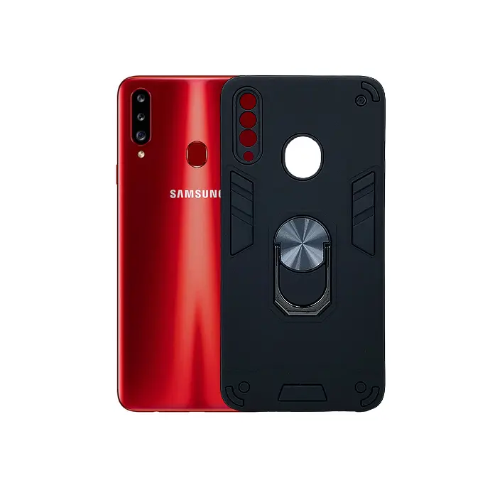 Samsung A20s Armour Back Case (Black)