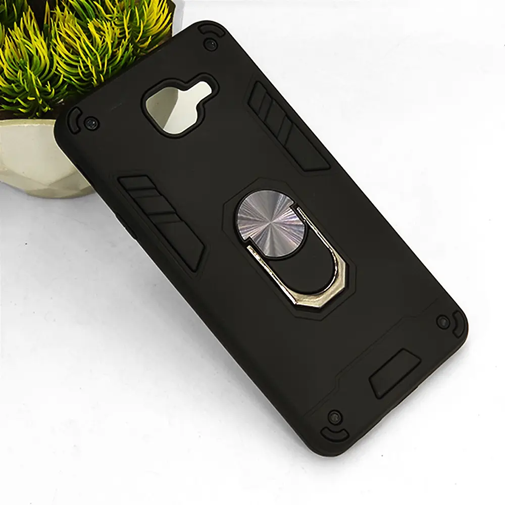 Samsung J7 Max Armour Back Case (Black)