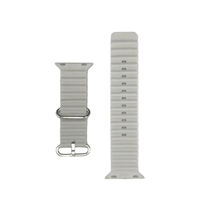 [WSRULLM45-1-9] Silicon Rubber Ultra Straps for Smart Watch - Grey, 42-49mm, Stylish & Durable