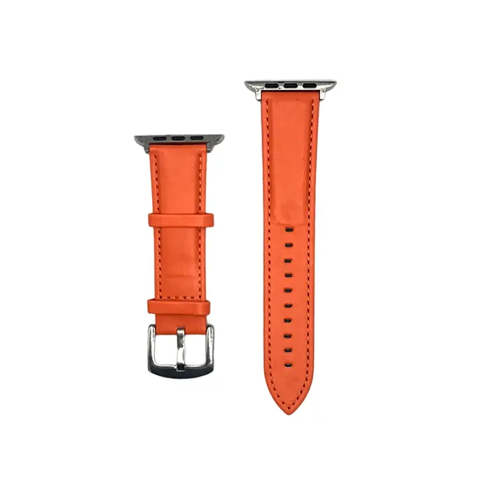 42/44/45/49 MM Leather Straps For Smart Watch (Orange)