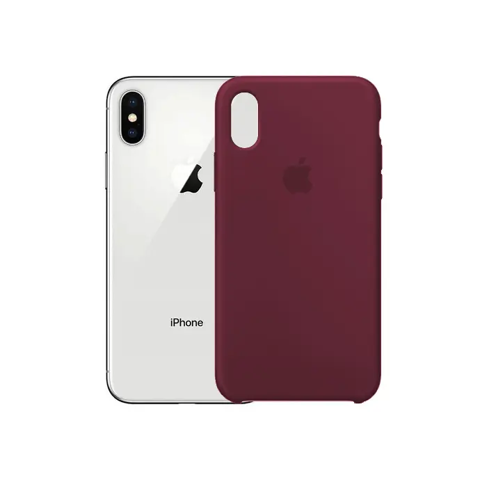 iPhone XR Back Case Soft Silky Back Case (Maroon)